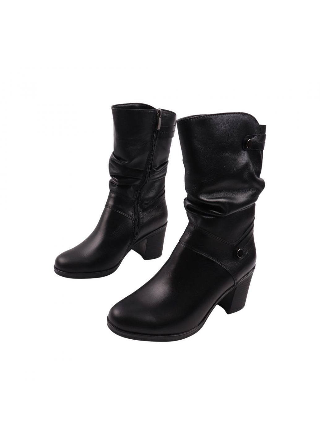 сапоги женские черные натуральная кожа SAVIO