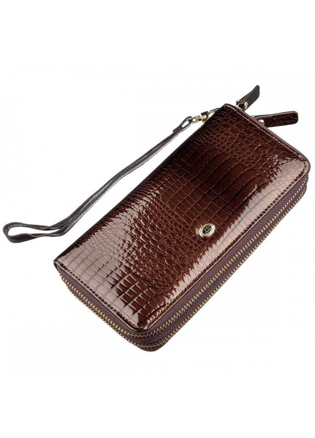 Жіночий коричневий гаманець з натуральної лакової шкіри ST Leather 18908 Коричневий ST Leather Accessories (262453822)
