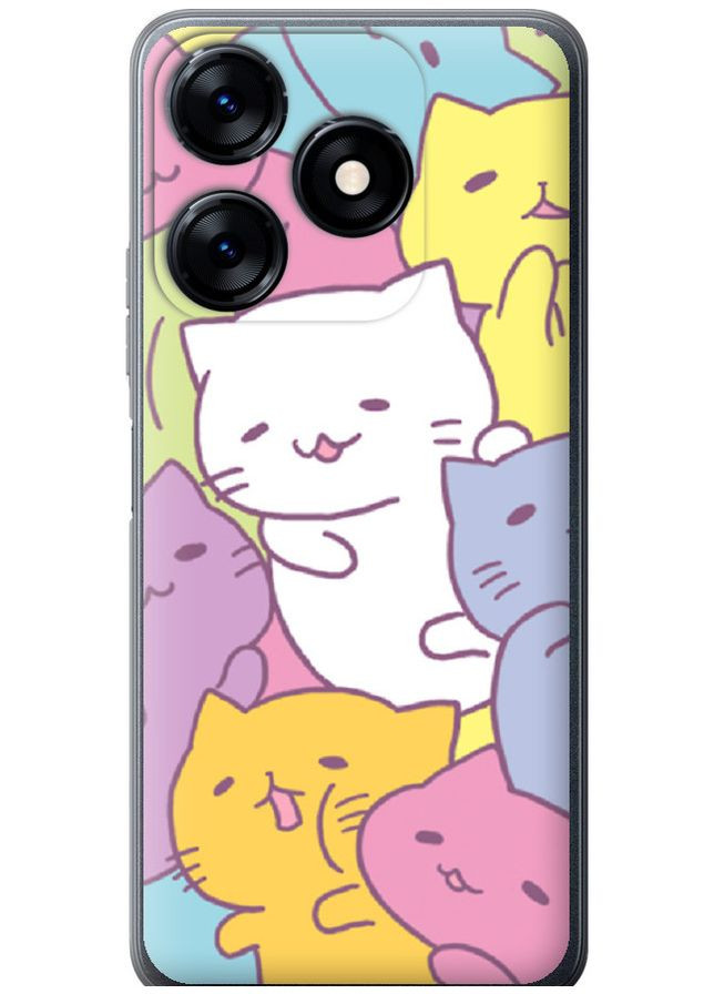 Силиконовый чехол 'Котики' для Endorphone Tecno Spark 10 (260167343)