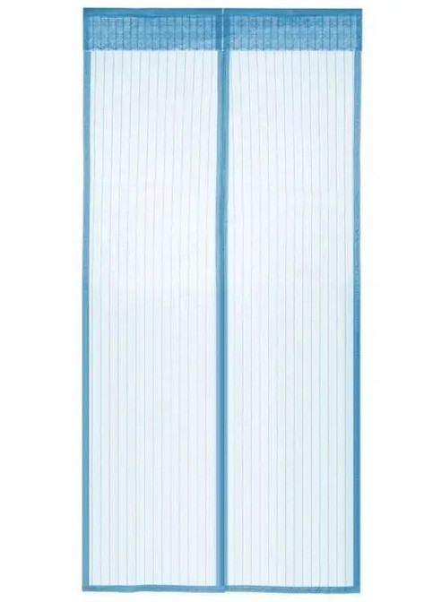 Антимоскитная сетка на магнитах 210*100 см дверная антимоскитная шторка Голубая Led (259301281)