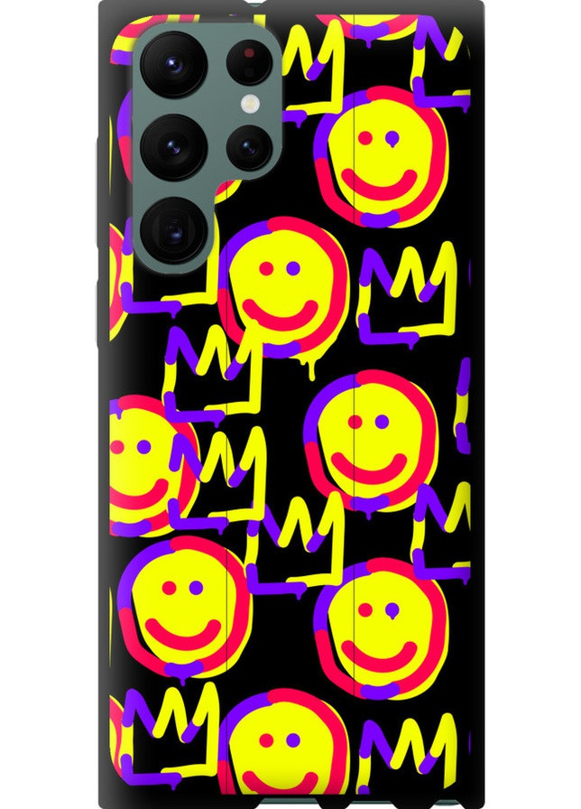 TPU черный чехол 'Смайлики v2' для Endorphone Samsung Galaxy S22 Ultra (258211662)