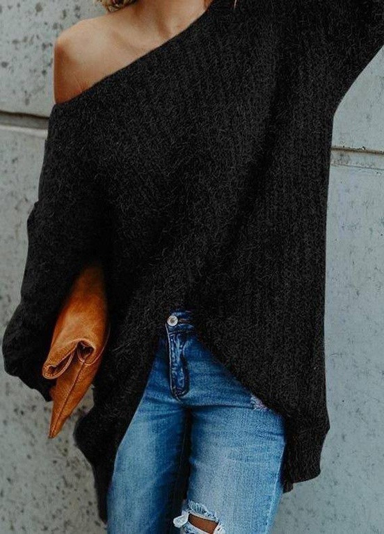Женский свитер черного цвета р.48/52 382646 New Trend (258926130)