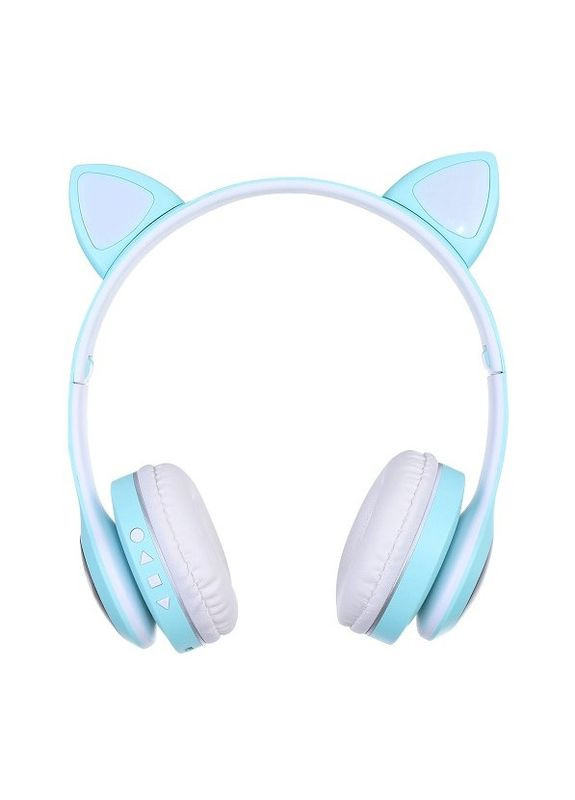 Наушники беспроводные Cat Ear VZV-23M Bluetooth с RGB подсветкой и кошачьими ушками Бирюзовые No Brand (275399125)