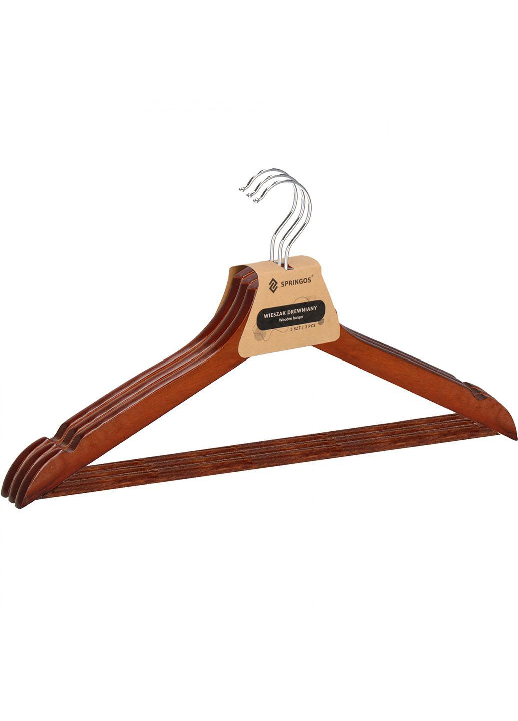 Набор деревянных плечиков (вешалок) для одежды 3 шт HG0040 Springos (261241701)