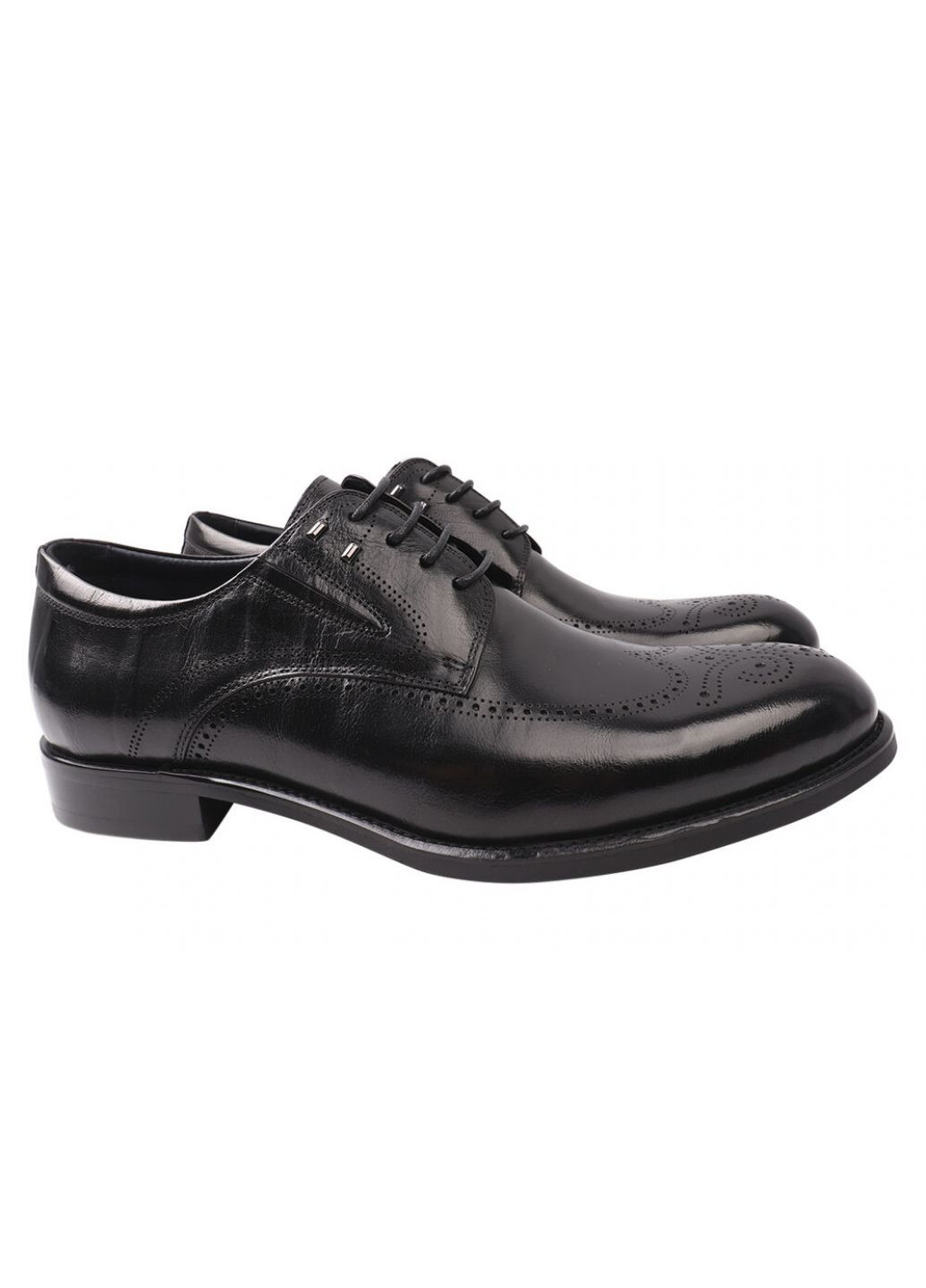 Туфлі чоловічі з натуральної шкіри, на низькому ходу, на шнурівці, колір чорний, Brooman 865-21/22dt (257437880)