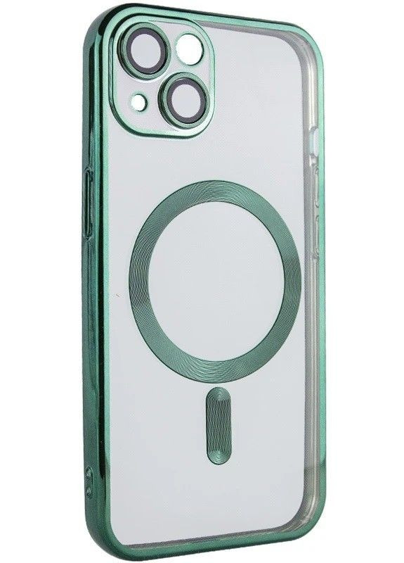TPU хромовий чохол Chrome with Magnetic + захист камери для Apple iPhone 15 (6.1") Green No Brand (278643217)
