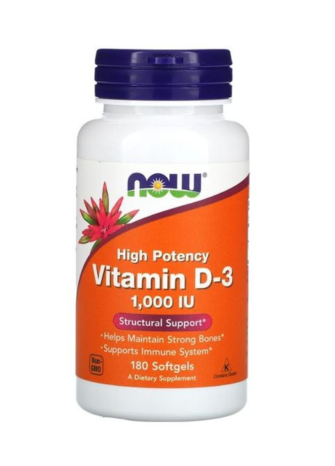 Витамин D3, высокоактивный, 1000 МЕ Now Foods (260416808)