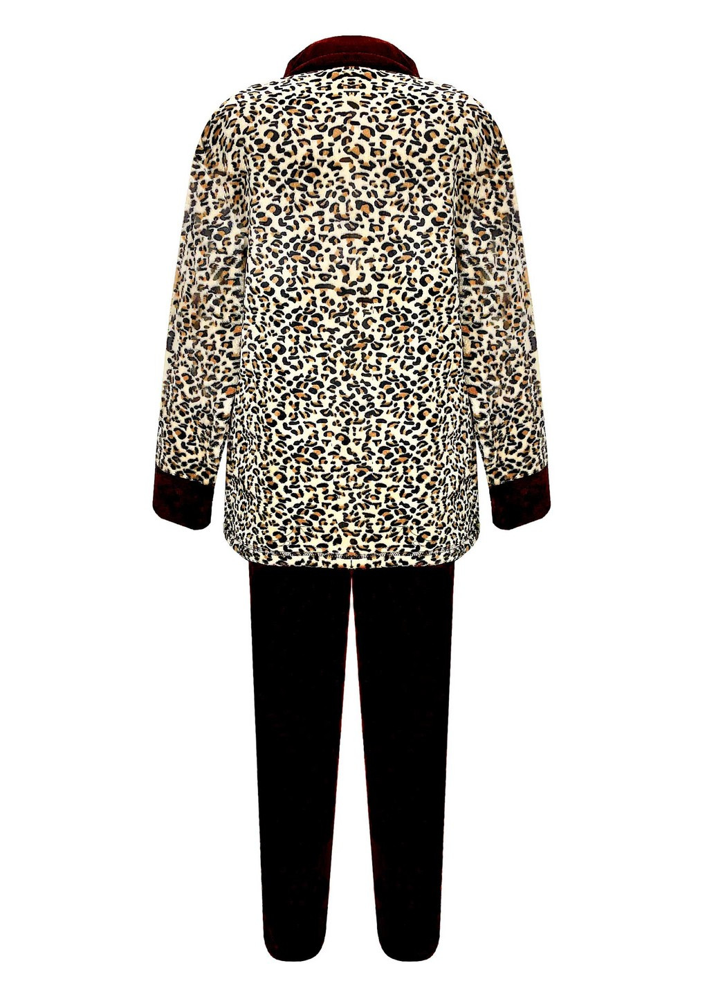 Белая всесезон комплект махровый на молнии леопард кофта + брюки Жемчужина стилей 1103