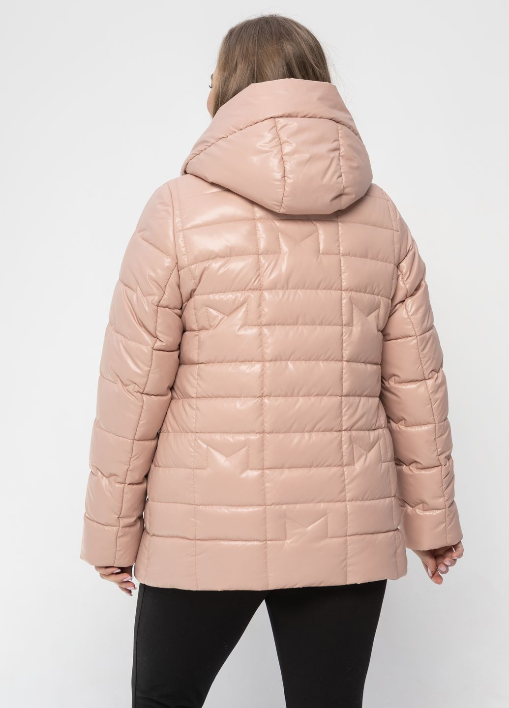 Пудрова демісезонна весняна жіноча куртка великого розміру куртка-піджак SK
