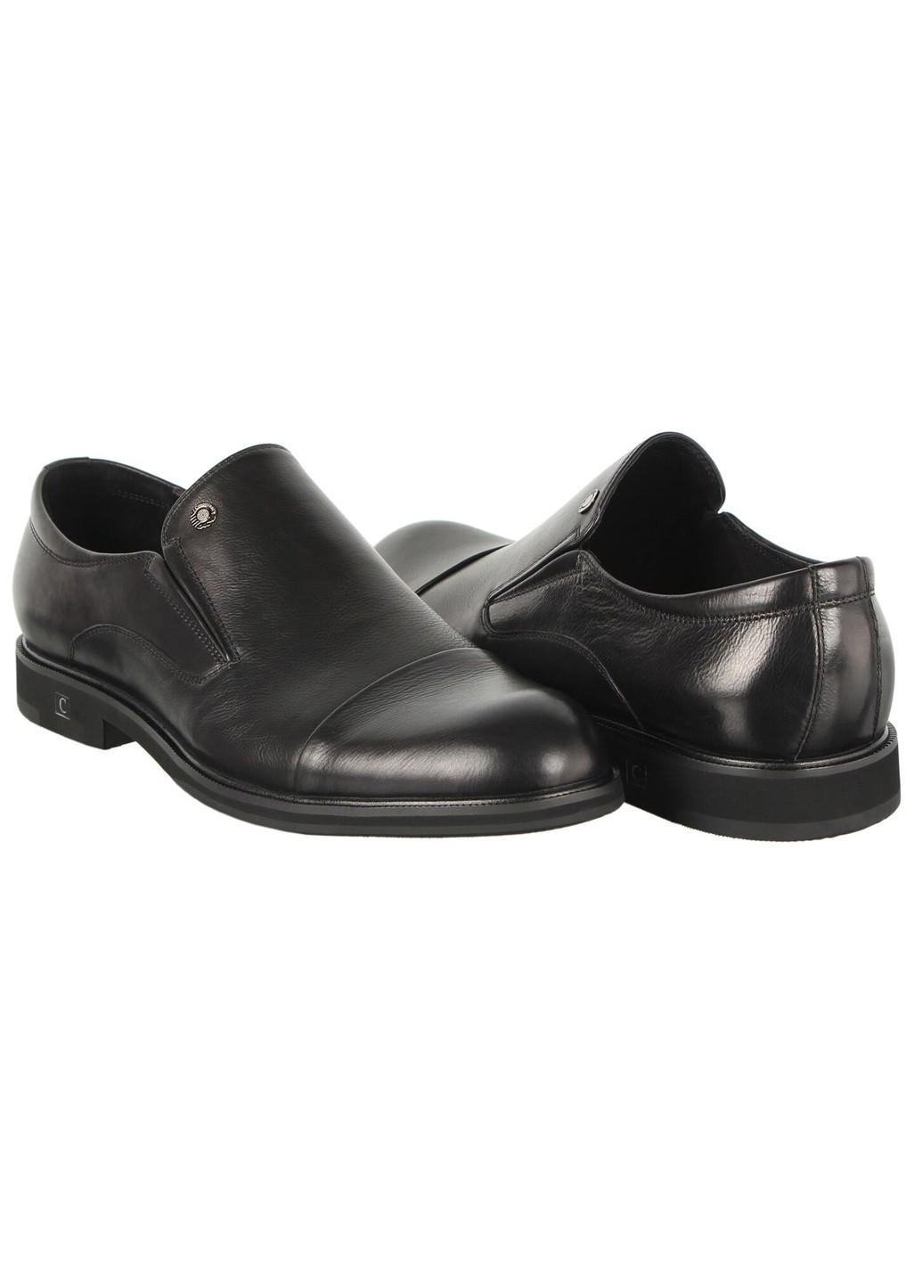Черные мужские классические туфли 196610 Cosottinni без шнурков