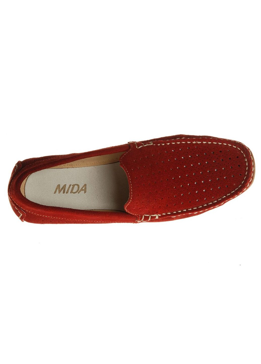 Красные мокасины подростковые для мальчиков бренда 7300037_(267) Mida без шнурков
