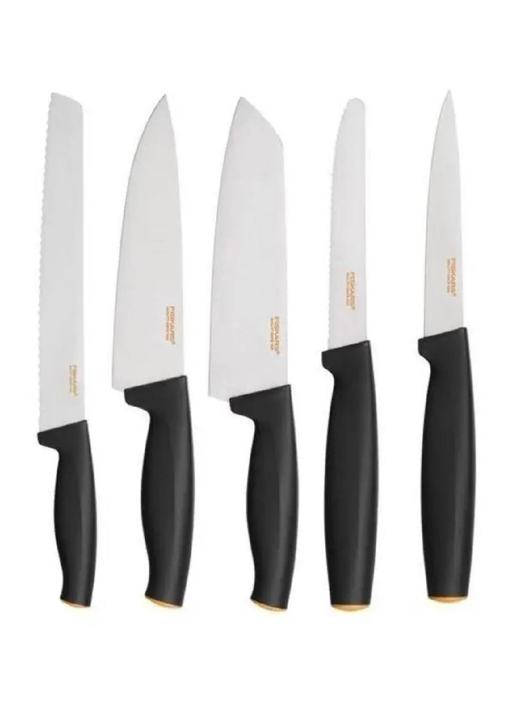 Набір комплект кухонних ножів із підставкою з березового дерева 5 штук нержавіюча сталь (474529-Prob) Чорний Unbranded чорний, пластмас, нержавіюча сталь