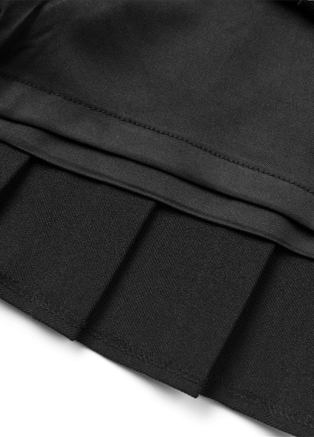 Черная спортивная, повседневный, кэжуал, откровенный в полоску юбка No Brand плиссе