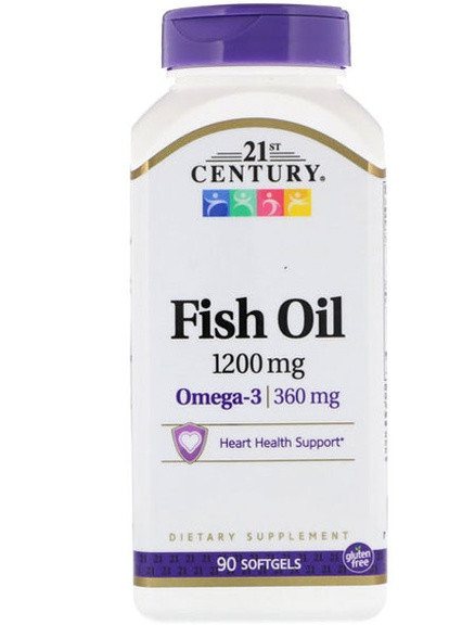Fish Oil /Omega 3, 1200mg/360mg, Maximum Strength 90 Softgels 21st Century (257079432)