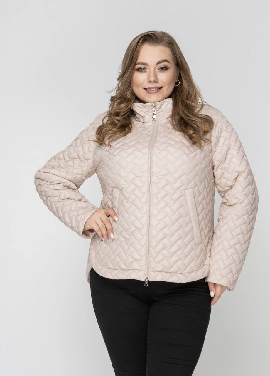 Перлова демісезонна весняна жіноча куртка великого розміру SK