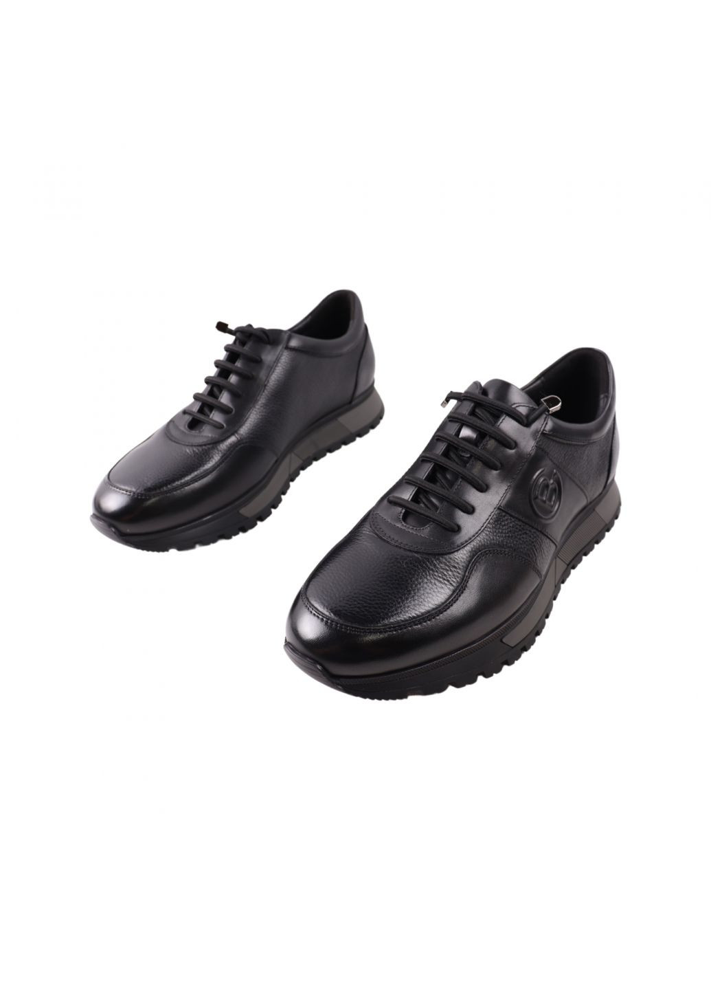 Черные кроссовки мужские черные натуральная кожа Brooman 975-23DTS