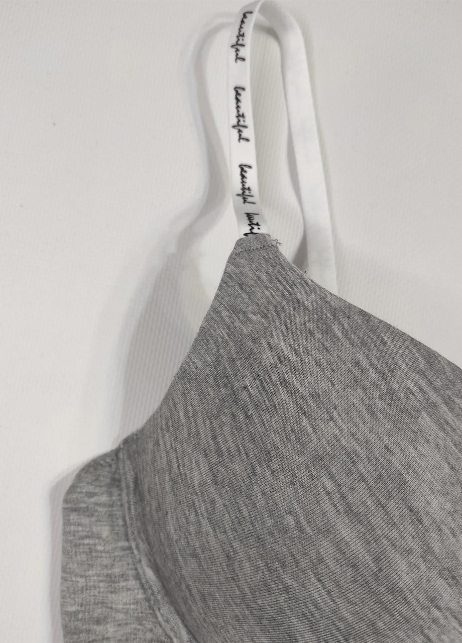 Серый бюстгальтер на косточках из модала Esmara