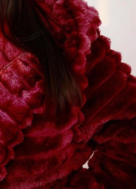 Халат шубка шарпей женский длинный бордовый No Brand (263931898)