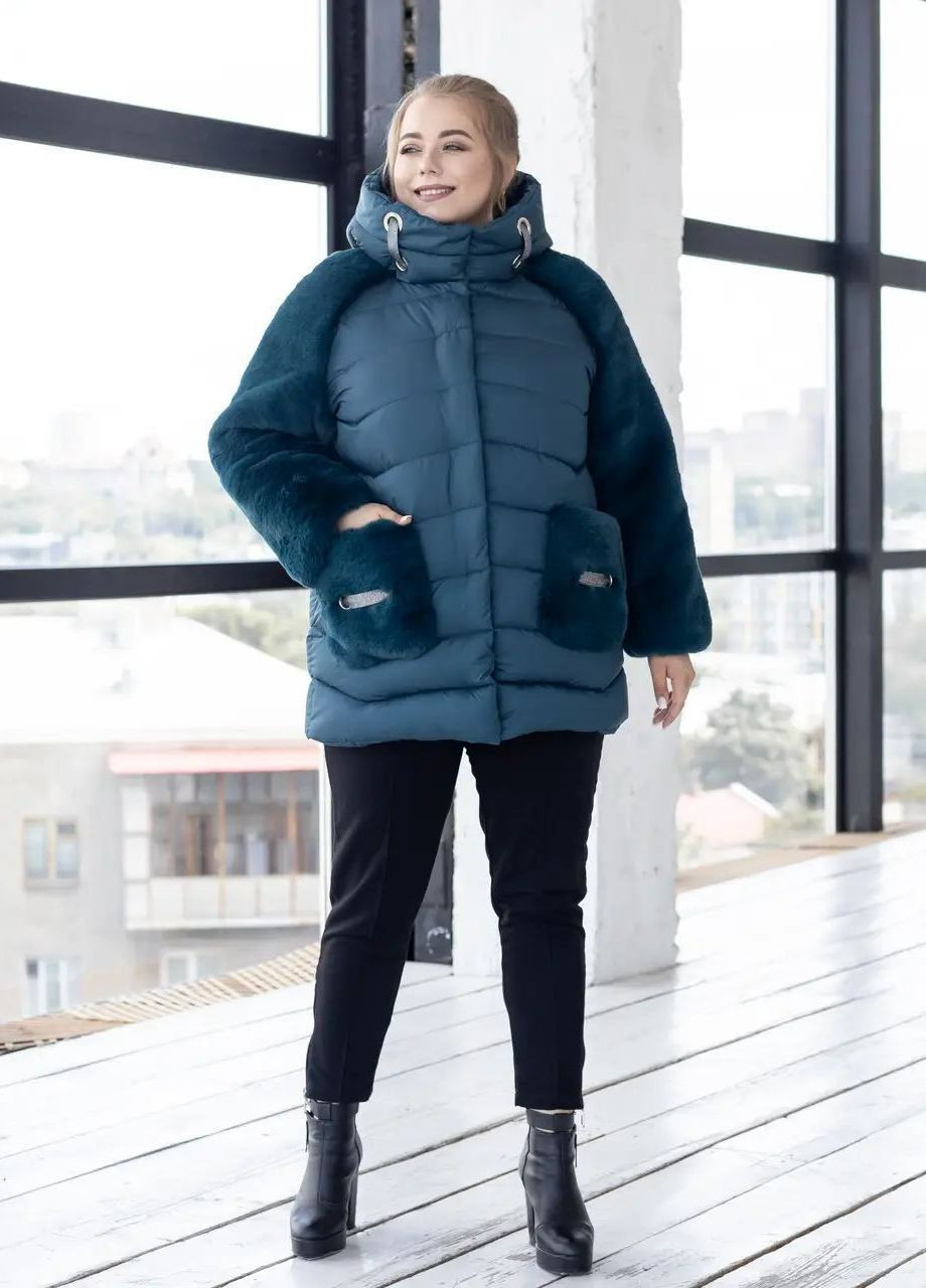 Морської хвилі зимня зимова куртка жіноча великого розміру SK