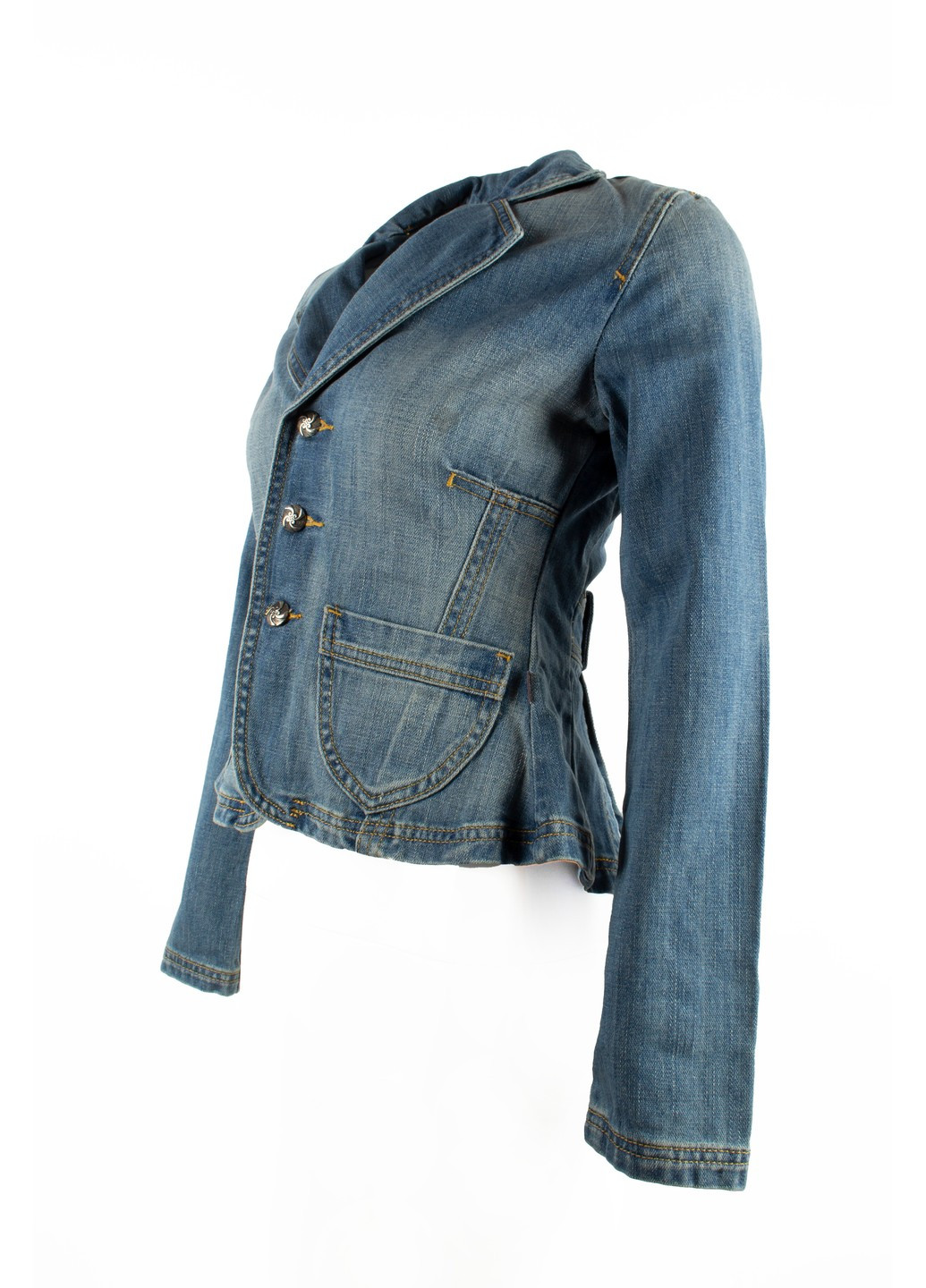 Синя літня джинсовий жіночий піджак блакитний 1-600210 ClaMal