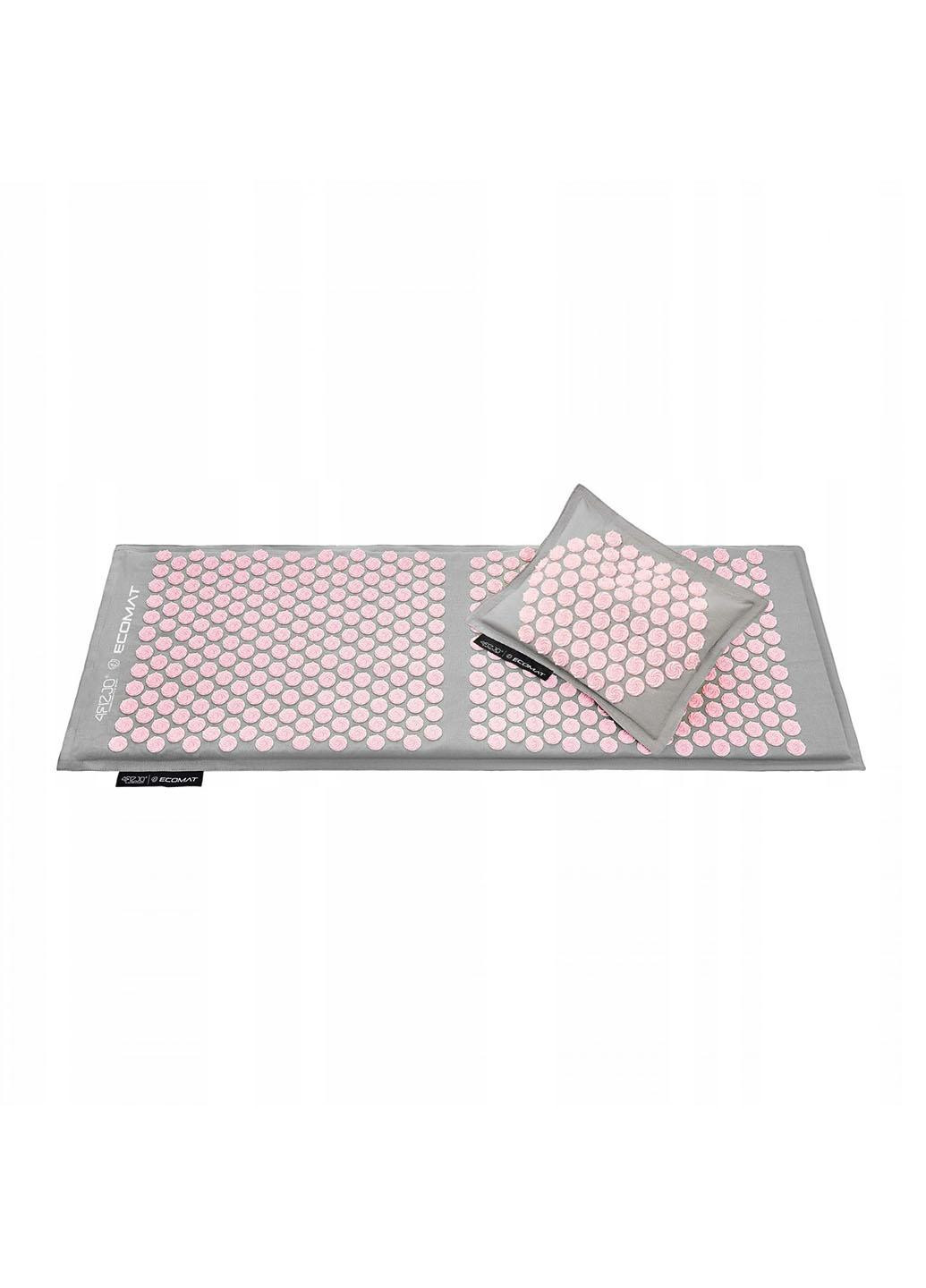 Килимок акупунктурний з подушкою Eco Mat XL Аплікатор Кузнєцова 4FJ0515 Grey/Pink 4FIZJO (266896071)