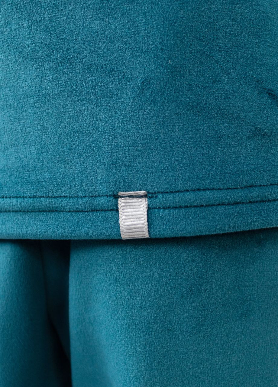 Изумрудная пижама детская домашняя велюровая кофта со штанами изумруд Maybel