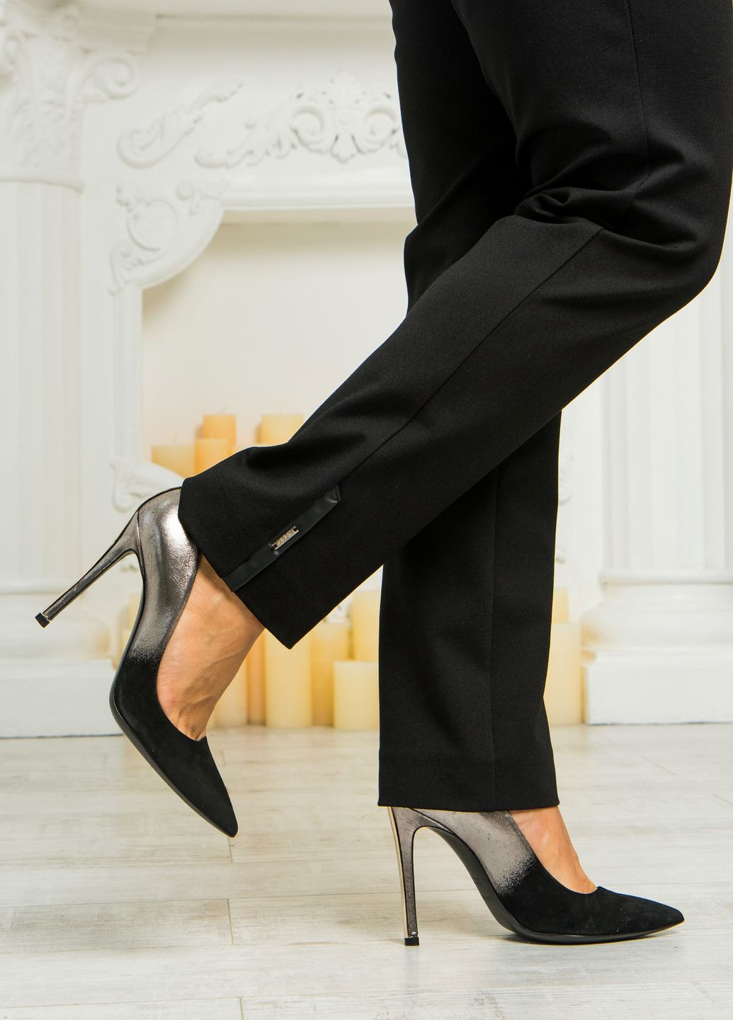 Жіночі укорочені брюки на байці 813РУ чорні. No Brand (276907181)