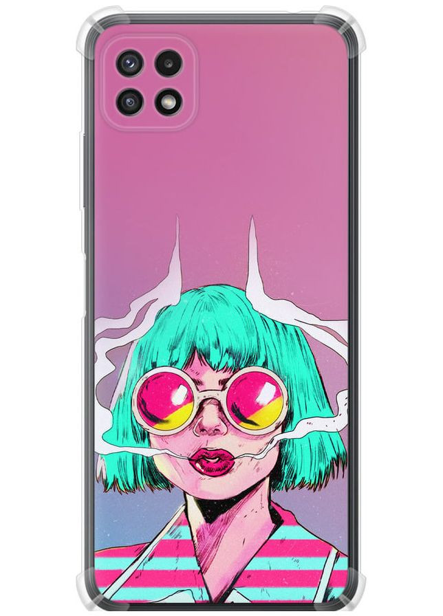 Силіконовий протиударний с посиленими кутами чохол 'Поп арт дівчина' для Endorphone Samsung Galaxy A22 5G A226B (276193167)