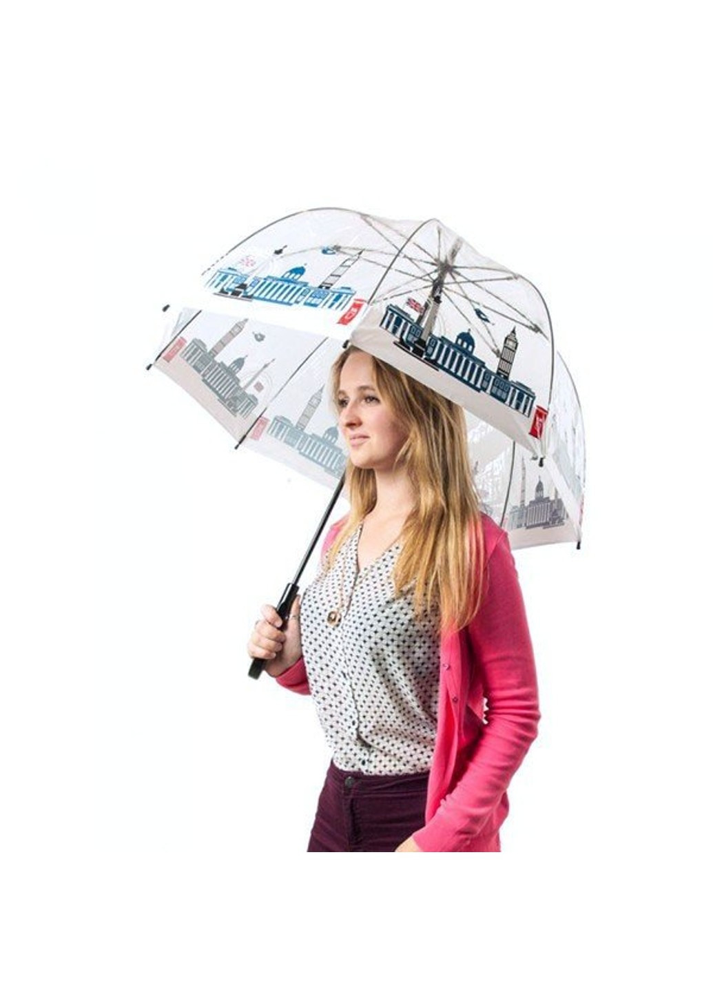 Женский прозрачный механический зонт-трость The National Gallery Birdcage-2 Fulton (262449486)