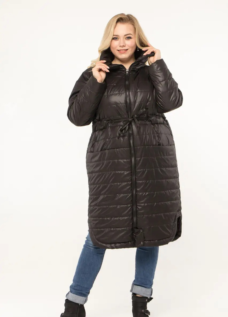 Чорна демісезонна куртка жіноча демісезонна великого розміру SK