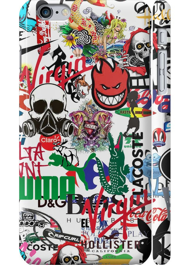 3D пластиковий глянцевий чохол 'Many different logos' для Endorphone Apple iPhone 6 Plus (258377566)