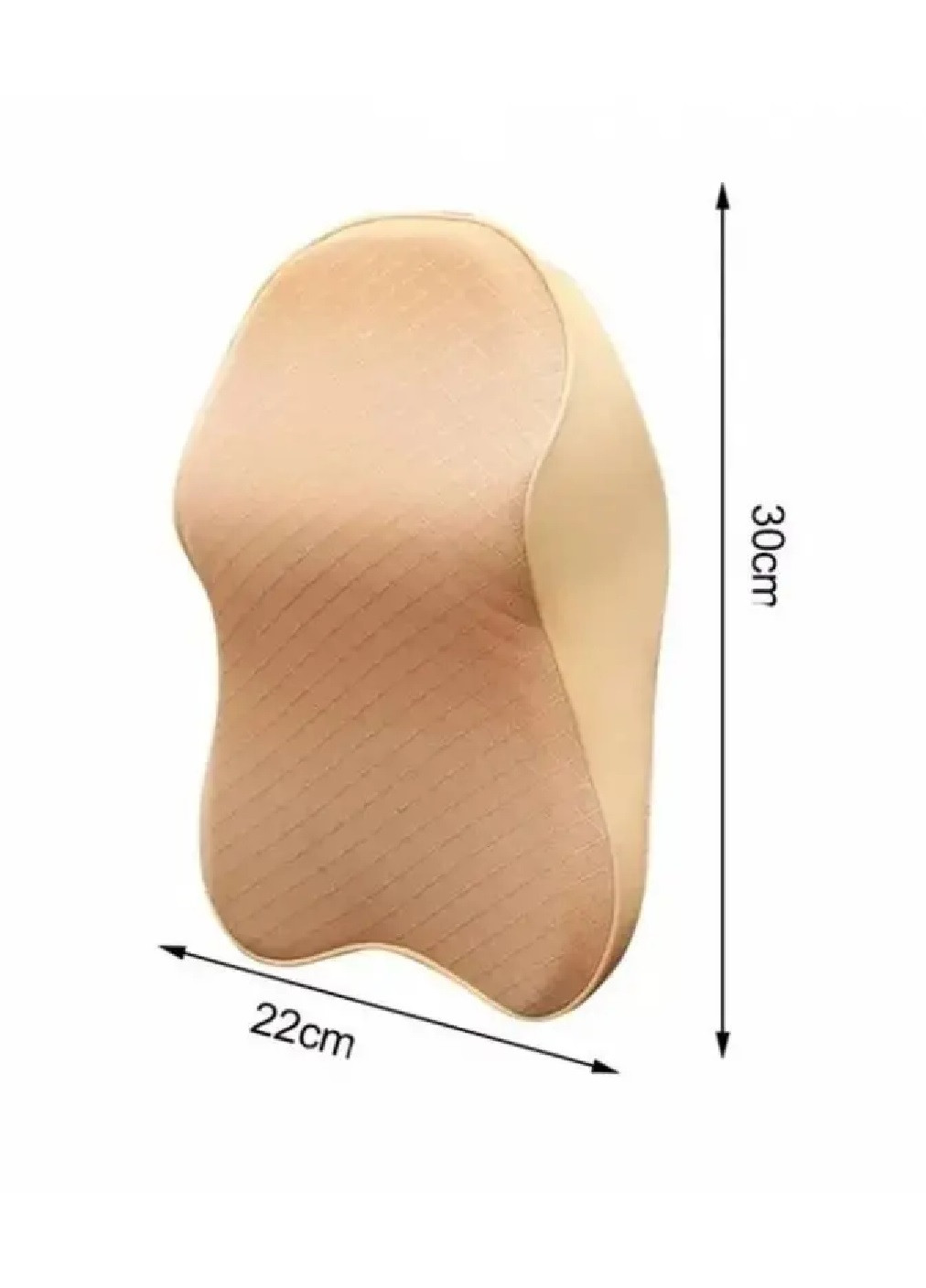 Ортопедическая подушка автоподушка для шеи позвоночника в автомобиль с эффектом памяти 22х30 см (474544-Prob) Бежевая Unbranded (258781495)