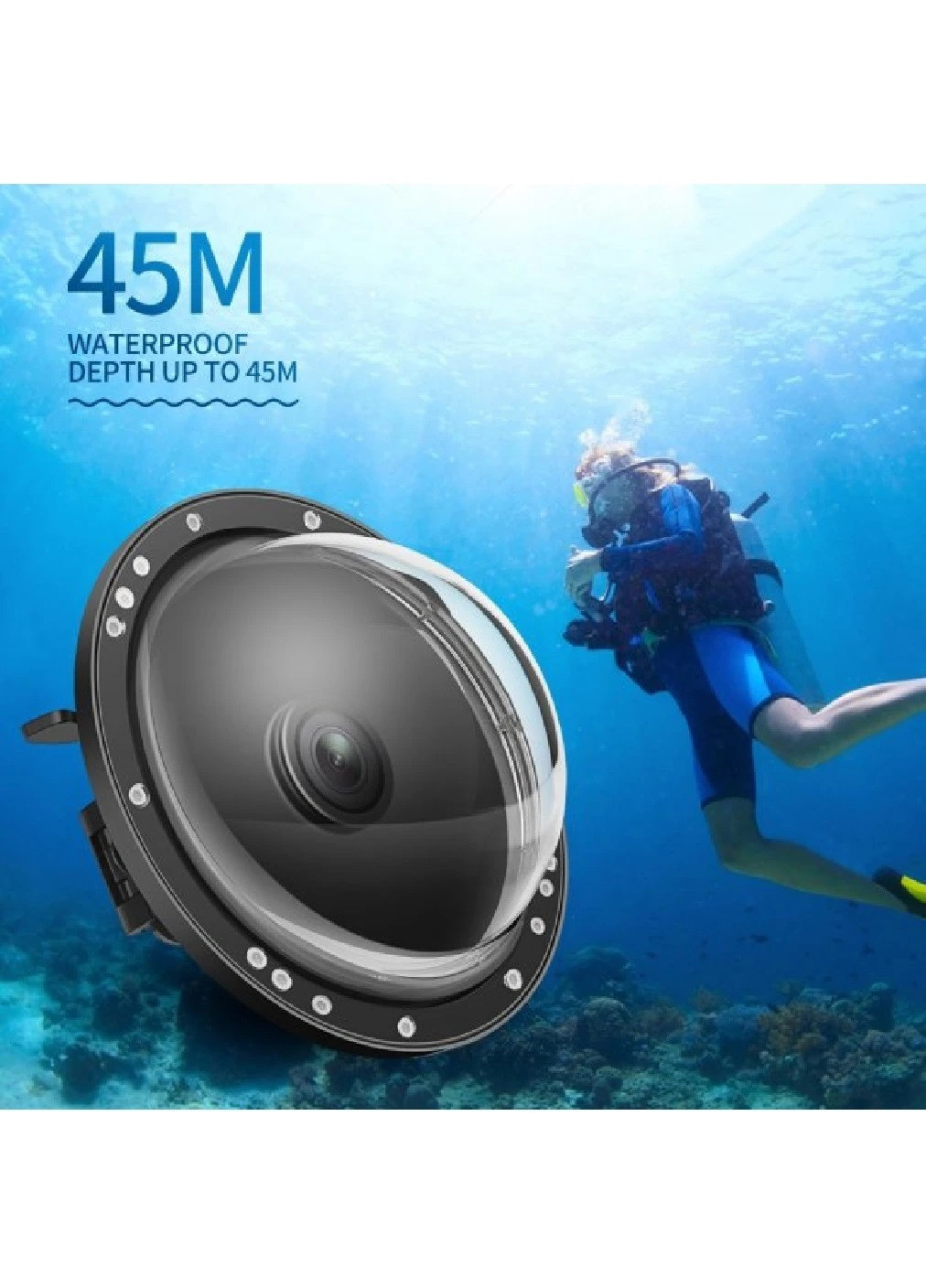 Подводный бокс-купол аквабокс 24,5х18х10,5 см для экшн-камер GoPro 10, 9 (474075-Prob) Unbranded (257282137)