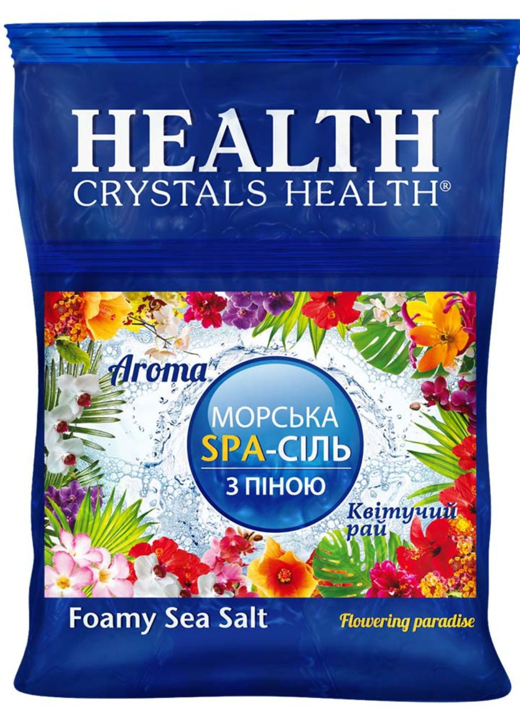 Сіль морська для ванни з піною "Flowering" 600 г Crystals Health (259300923)