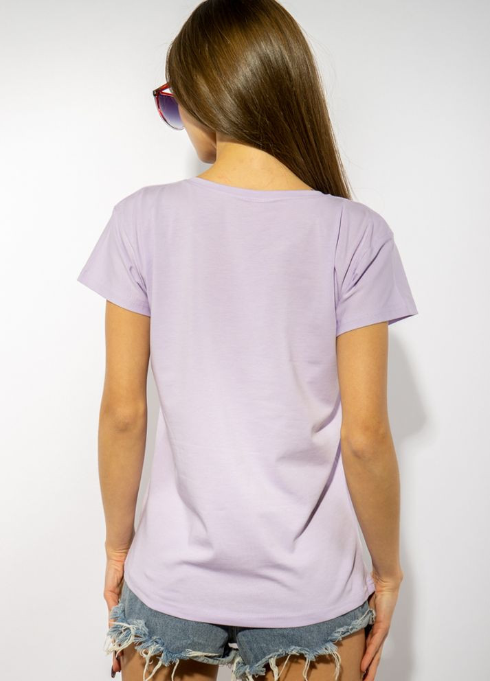 Сиреневая летняя стильная женская футболка (сиреневый) Time of Style
