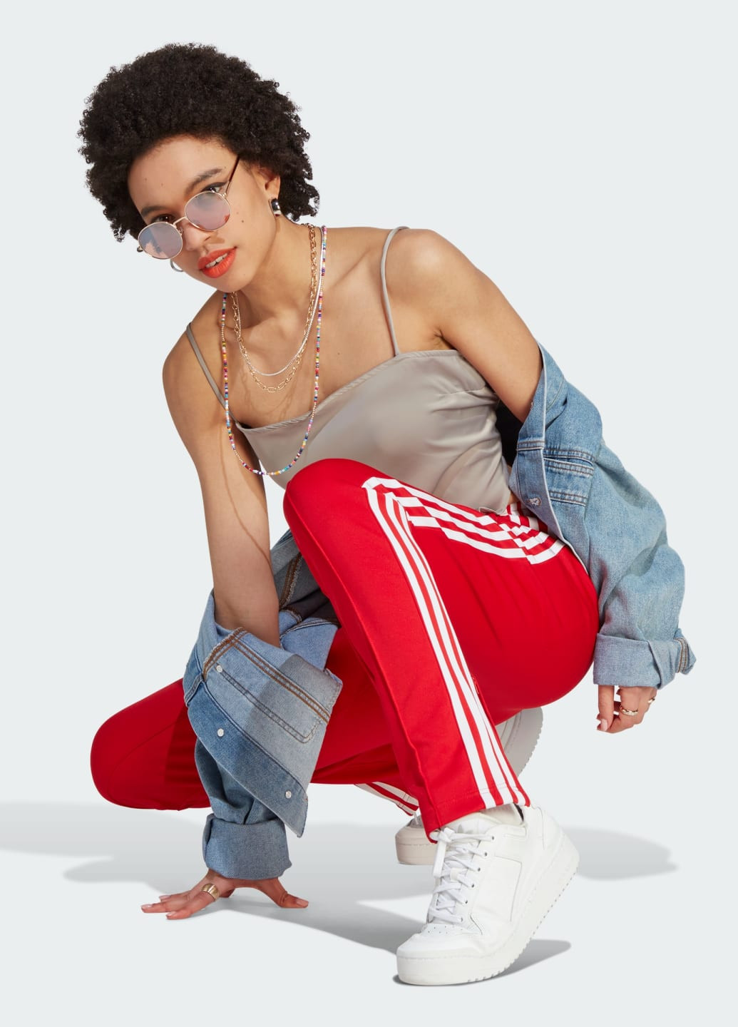 Красные спортивные демисезонные брюки adidas