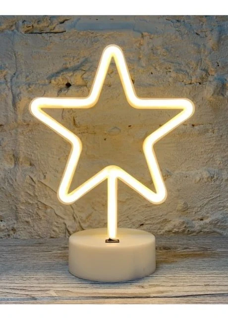 Неоновий світильник нічник Зірочка настільна декоративна Neon Decoration Lamp Star - Жовтий China (268224316)