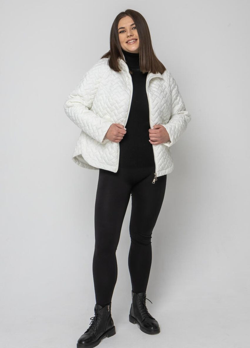 Айвори демисезонная женская куртка скапюшоном DIMODA Жіноча куртка від українського виробника