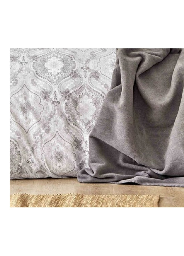 Набор постельное белье с пледом - Arlen gri серый евро Karaca Home (258186360)