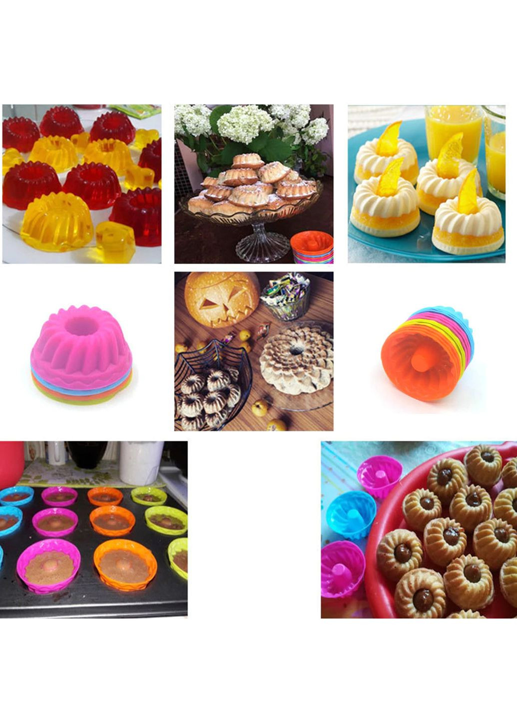 Набір силіконових форм для випічки кексів, мафінів, міні-тортиків 6 шт A-Plus (260410181)