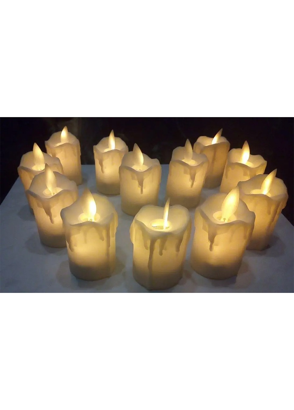 Набор электронных светодиодных свечей с имитацией живого пламени, 12 шт No Brand (256625500)