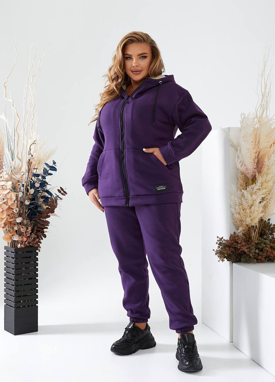 Жіночий теплий костюм на флісі колір фіолет р.48/50 442867 New Trend (265014299)