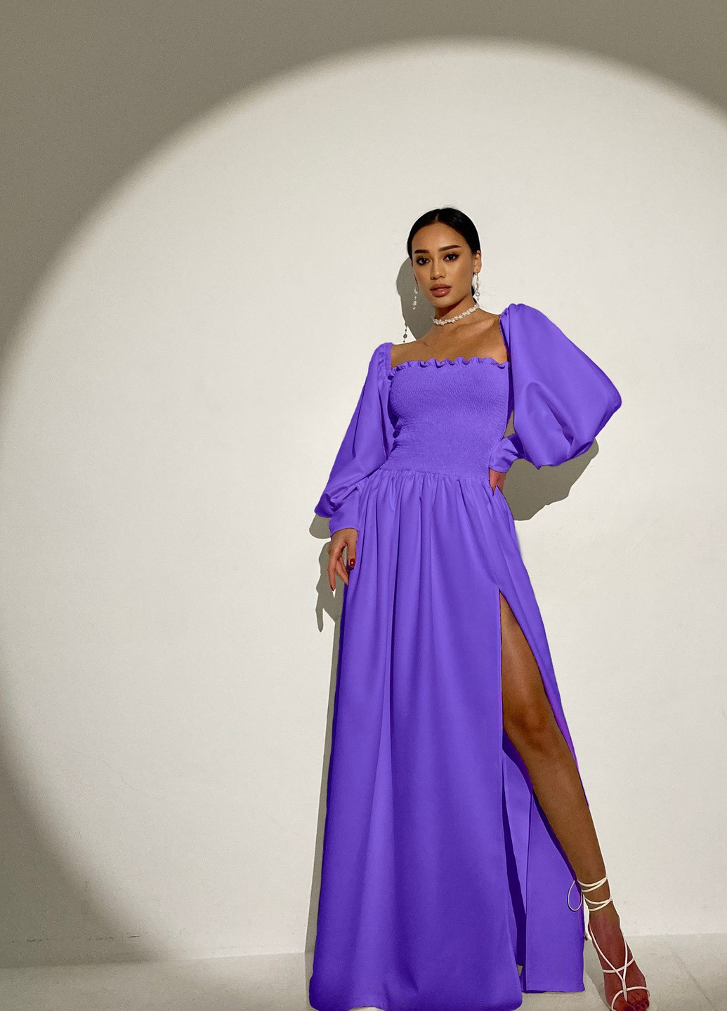 Фиолетовое вечернее вечернее платье Jadone Fashion однотонное
