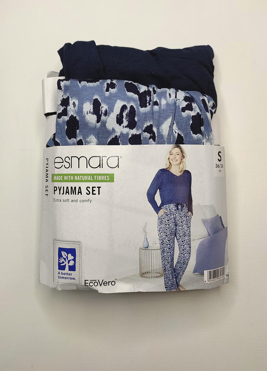 Синя всесезон піжама жіноча костюм для дому та сну Esmara