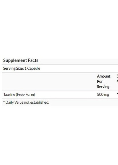 Taurine 500 mg 100 Caps NOW-00140 Now Foods (256724065)