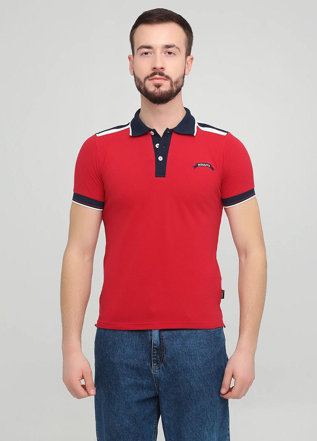 Красная футболка-поло для мужчин Bonavita