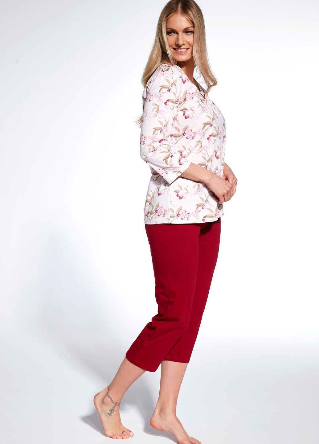 Красная пижама женская 360 adele розовый-темно-красный 481-23 Cornette