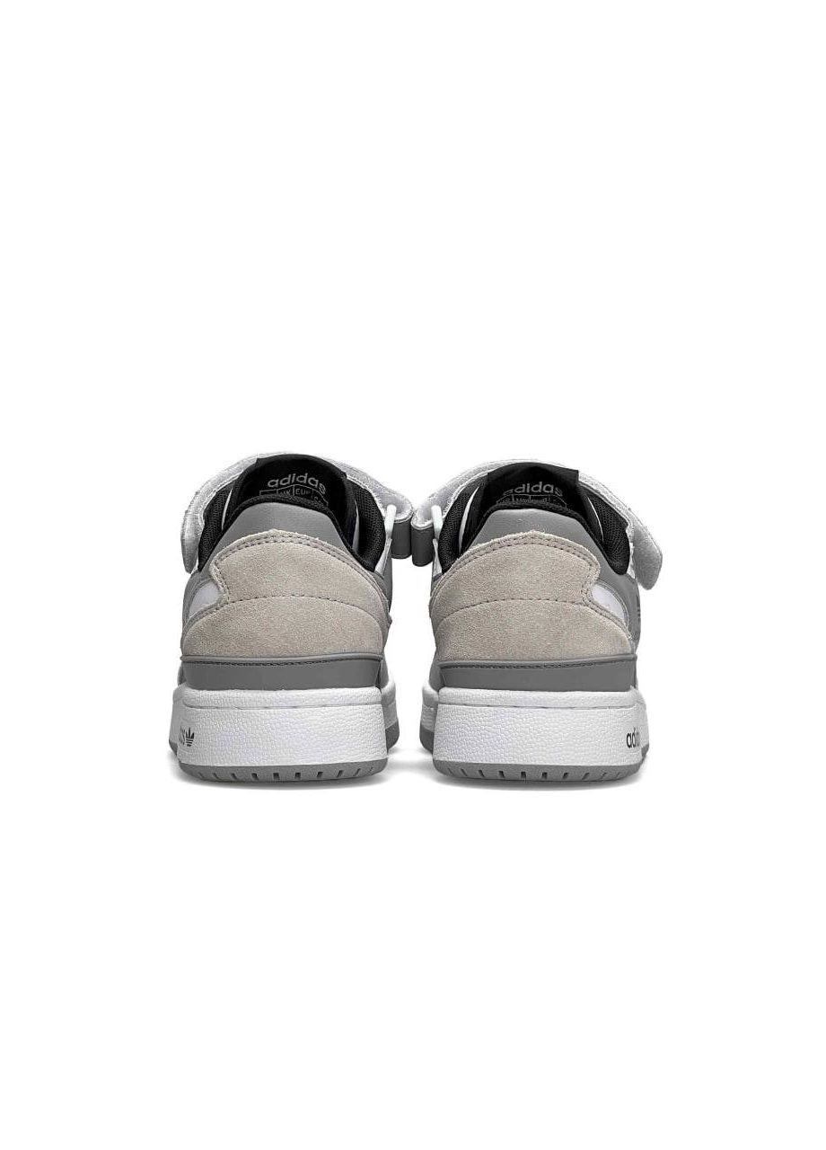 Серые демисезонные кроссовки женские, вьетнам adidas Originals Forum 84 Low Gray White Black
