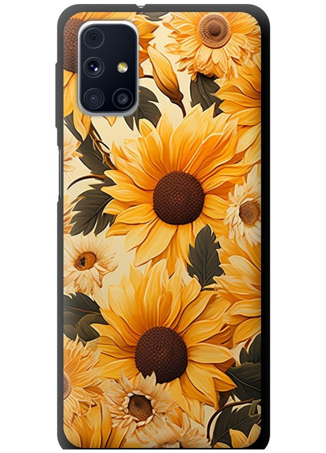TPU чорний чохол 'Соняшники 2' для Endorphone Samsung Galaxy M31s M317F (267234033)