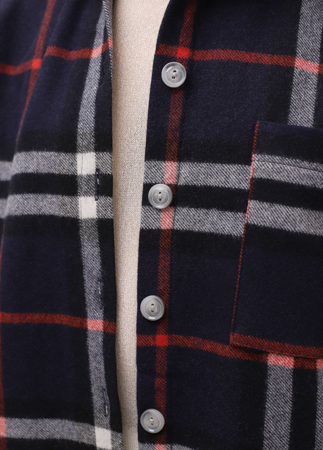 Темно-синяя кэжуал рубашка в клетку SOROCHKA atelier